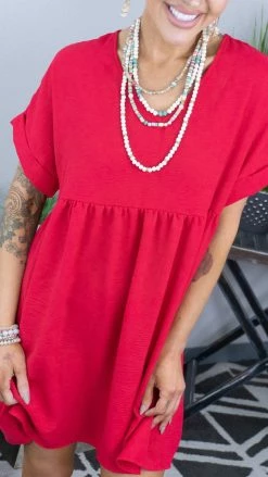 The ZigZag Stripe DRESSES Raspberry City Sleek Dress