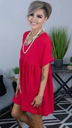 The ZigZag Stripe DRESSES Raspberry City Sleek Dress