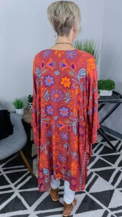 Easel Red All I Need Flowy Cardigan [NO RETURNS] OUTERWEAR