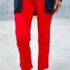 The ZigZag Stripe BOTTOMS Red Basic Ponte Pants