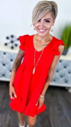 The ZigZag Stripe Red Beauty Moment Dress