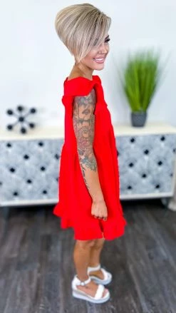 The ZigZag Stripe Red Beauty Moment Dress