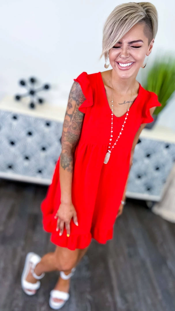 The ZigZag Stripe Red Beauty Moment Dress