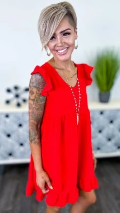 The ZigZag Stripe Red Beauty Moment Dress