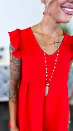 The ZigZag Stripe Red Beauty Moment Dress