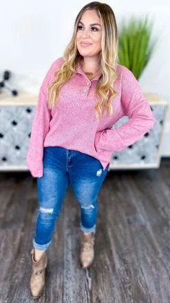 The ZigZag Stripe Red Bistro Bliss Sweater TOPS & TUNICS