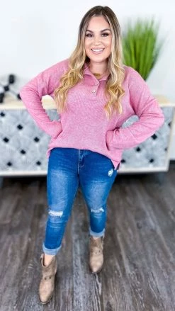 The ZigZag Stripe Red Bistro Bliss Sweater TOPS & TUNICS