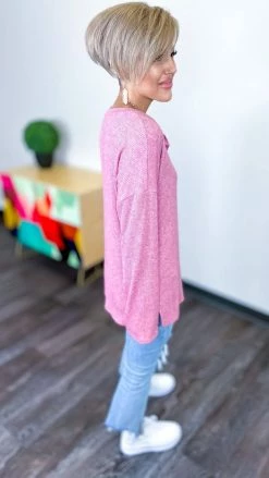 The ZigZag Stripe Red Bistro Bliss Sweater TOPS & TUNICS