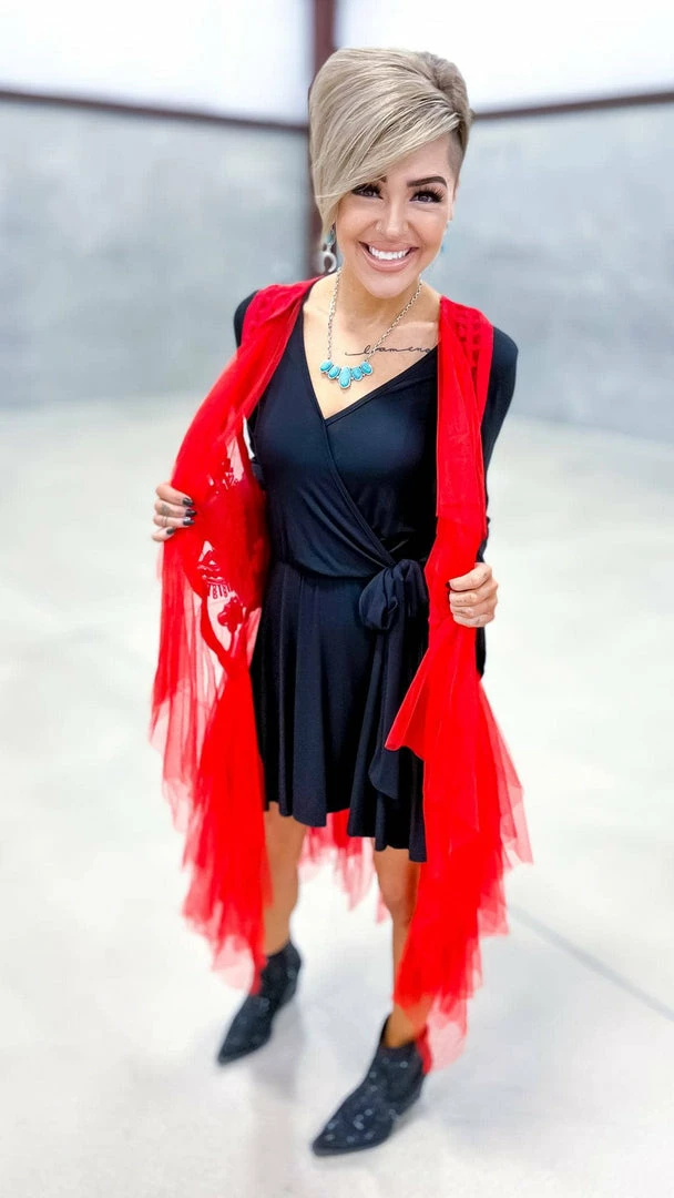 Origami Red Boho Nights Vest OUTERWEAR