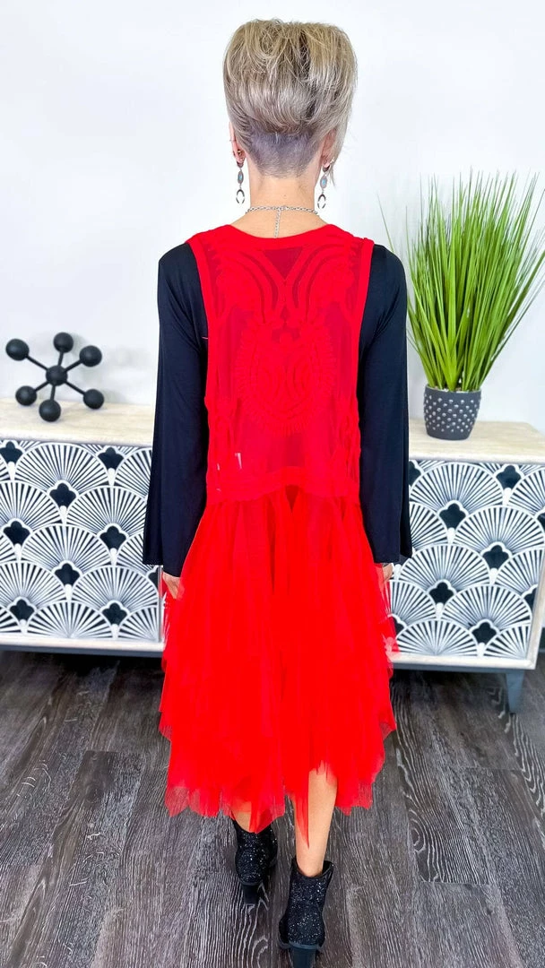 Origami Red Boho Nights Vest OUTERWEAR