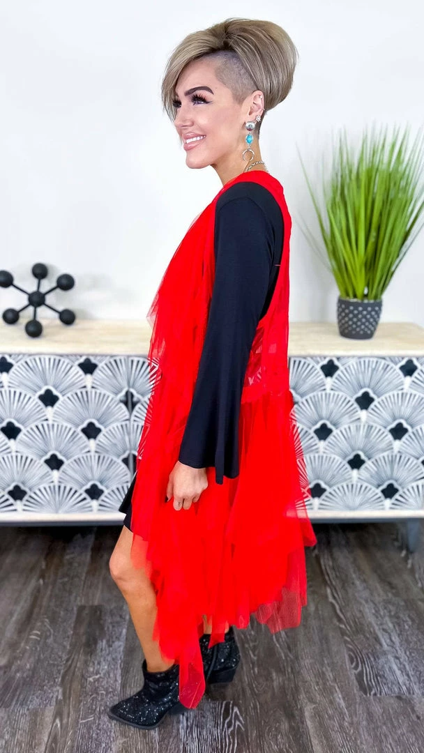 Origami Red Boho Nights Vest OUTERWEAR