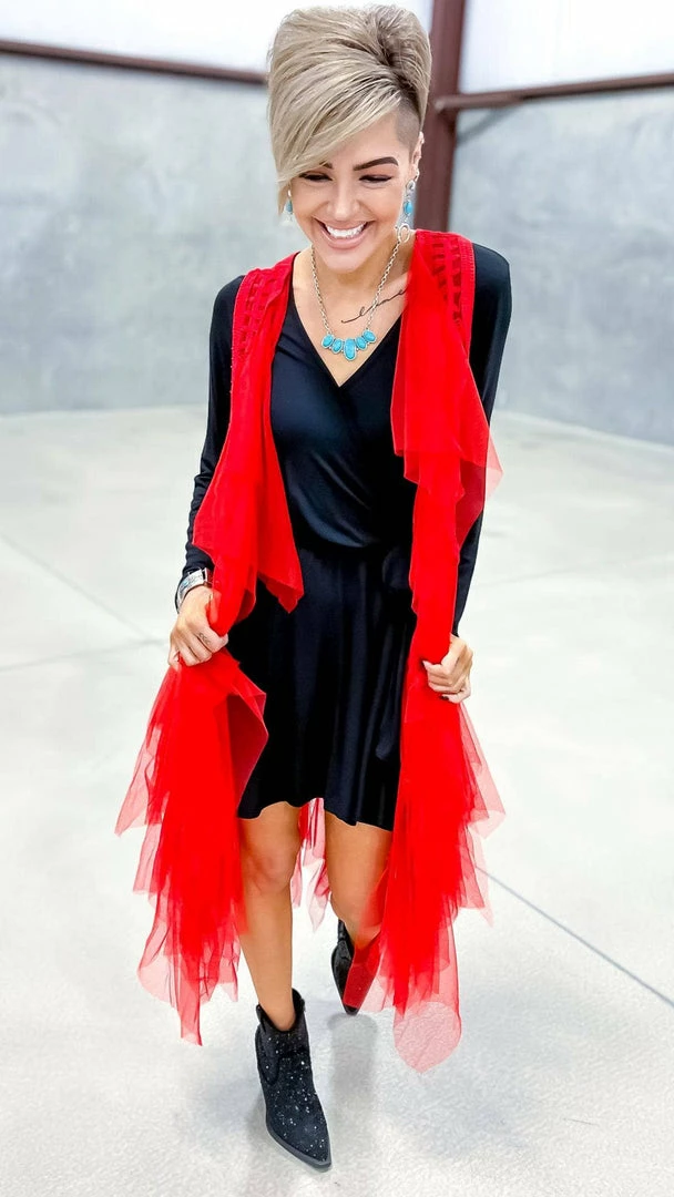 Origami Red Boho Nights Vest OUTERWEAR