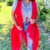 Origami Red Boho Nights Vest OUTERWEAR