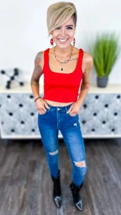 The ZigZag Stripe Bramis Red Crop Brami