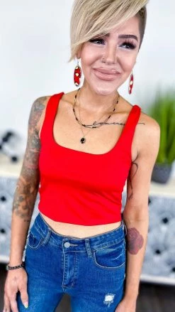 The ZigZag Stripe Bramis Red Crop Brami