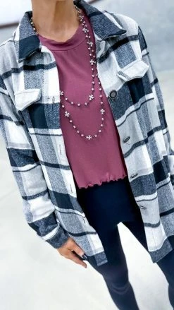 The ZigZag Stripe TOPS & TUNICS Red Brown Into Motion Top [NO RETURNS]