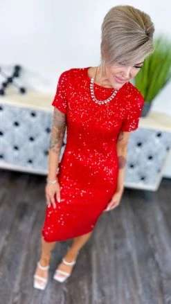 The ZigZag Stripe Red Busy Slaying Dress DRESSES