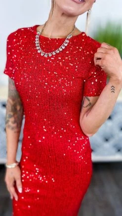 The ZigZag Stripe Red Busy Slaying Dress DRESSES