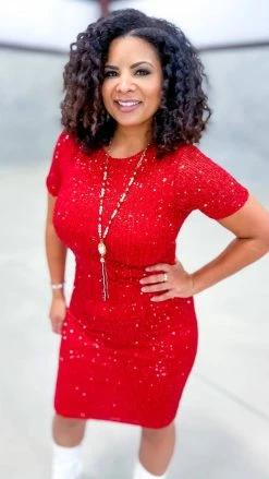 The ZigZag Stripe Red Busy Slaying Dress DRESSES