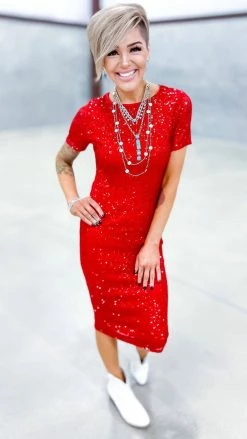 The ZigZag Stripe Red Busy Slaying Dress DRESSES