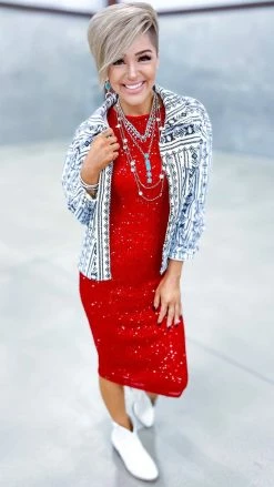 The ZigZag Stripe Red Busy Slaying Dress DRESSES