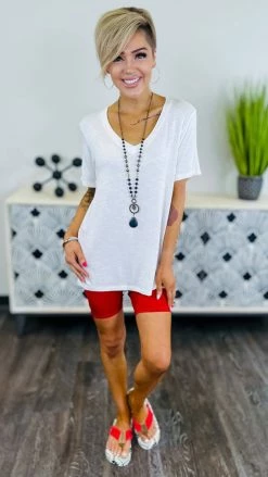 The ZigZag Stripe Red Cardio Cutie Shorts BOTTOMS