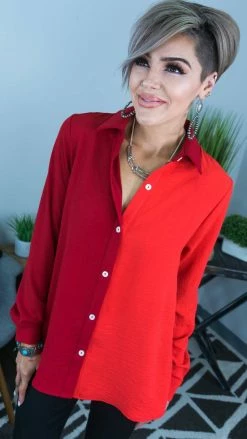 The ZigZag Stripe Red Cocktail Mood Top