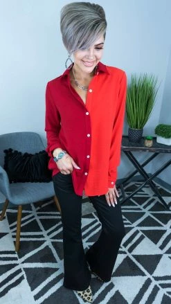 The ZigZag Stripe Red Cocktail Mood Top