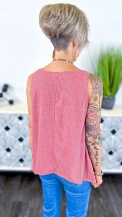 The ZigZag Stripe TOPS & TUNICS Red Concert Vibes Tank [NO RETURNS]