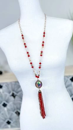 Southern Grace ACCESSORIES Red Crash My Party Necklace