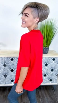 The ZigZag Stripe Red Embracing You Top TOPS & TUNICS