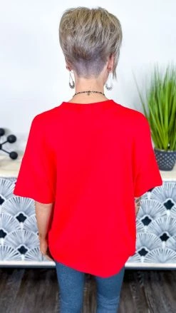 The ZigZag Stripe Red Embracing You Top TOPS & TUNICS