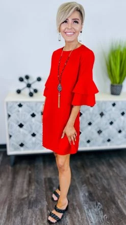 The ZigZag Stripe DRESSES Red Enhanced Beauty Dress