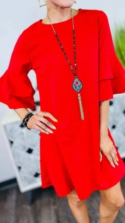 The ZigZag Stripe DRESSES Red Enhanced Beauty Dress