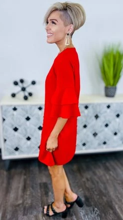 The ZigZag Stripe DRESSES Red Enhanced Beauty Dress