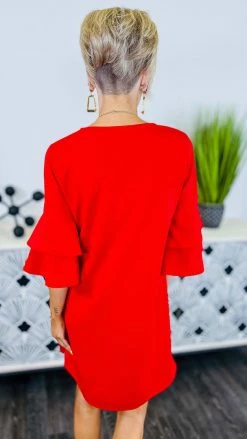 The ZigZag Stripe DRESSES Red Enhanced Beauty Dress