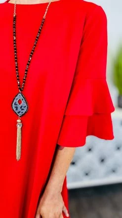 The ZigZag Stripe DRESSES Red Enhanced Beauty Dress