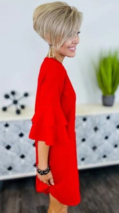 The ZigZag Stripe DRESSES Red Enhanced Beauty Dress