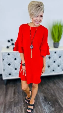 The ZigZag Stripe DRESSES Red Enhanced Beauty Dress