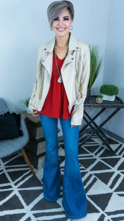 The ZigZag Stripe TOPS & TUNICS Red Enhanced View Top [NO RETURNS]