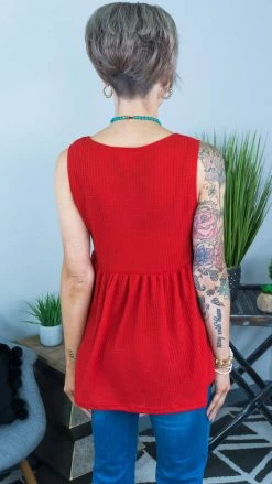 The ZigZag Stripe TOPS & TUNICS Red Enhanced View Top [NO RETURNS]