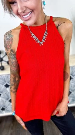 The ZigZag Stripe TOPS & TUNICS Red Festival Babe Tank