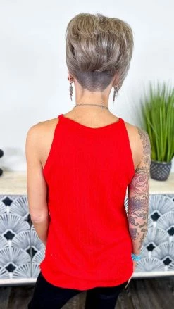 The ZigZag Stripe TOPS & TUNICS Red Festival Babe Tank