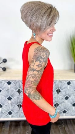 The ZigZag Stripe TOPS & TUNICS Red Festival Babe Tank