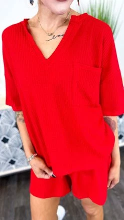 The ZigZag Stripe Red Gorgeous Dreamer Set