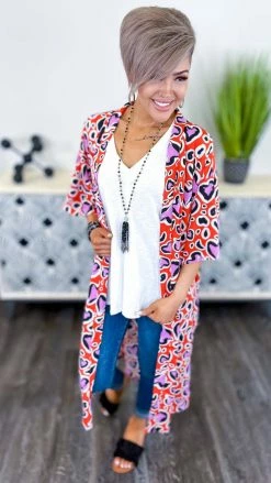 Your Fashion Wholesale Red Heart To Heart Cardigan OUTERWEAR