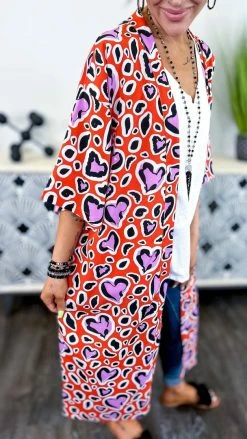 Your Fashion Wholesale Red Heart To Heart Cardigan OUTERWEAR