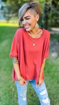 The ZigZag Stripe TOPS & TUNICS Red Home For Now Top