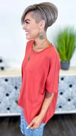 The ZigZag Stripe TOPS & TUNICS Red Home For Now Top