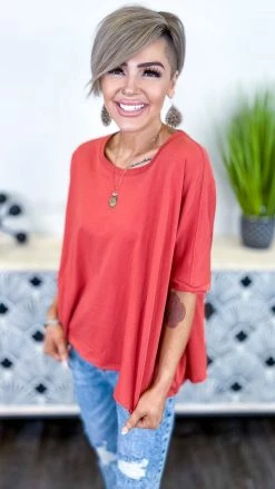 The ZigZag Stripe TOPS & TUNICS Red Home For Now Top